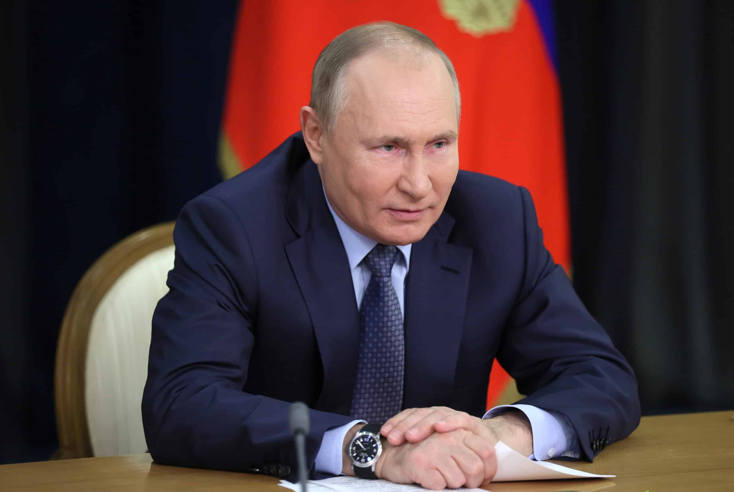 Russian President Vladimir Putin Takes Part In A Ceremony Via A Video Link In Sochi